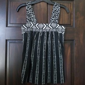 **Black and white aztec tank top